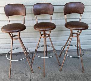 Vintage 1950's Cosco Swivel Stools - Set of 3