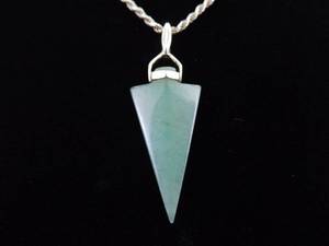 lot 19 image: .925 Sterling Silver Jade Arrowhead Pendant Necklace