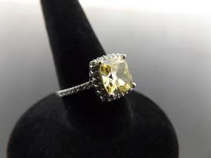 lot 67 image: .925 Sterling Silver Citrine Ring Size 5.25