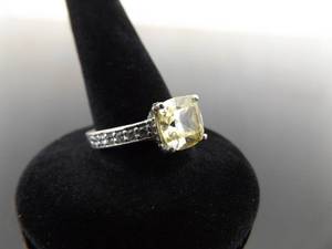 .925 Sterling Silver Citrine Ring Size 7