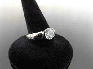 lot 78 image: .925 Sterling Silver SILPADA Zirconia Solitaire Ring Size 7