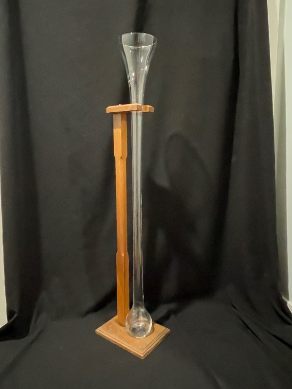 lot 197 image: Yard glass, beer glass, yard of ale with American Black Walnut stand