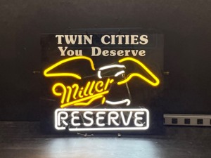 lot 104 image: Twin Cities Miller Reserve with eagle, neon sign