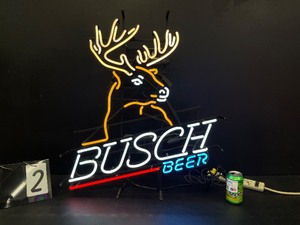 lot 2 image: Busch Beer buck head neon sign