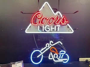 lot 5 image: Coors Light Motorcycle neon sign