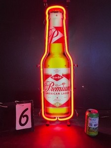lot 6 image: Grain Belt Premium beer bottle neon sign, NOS