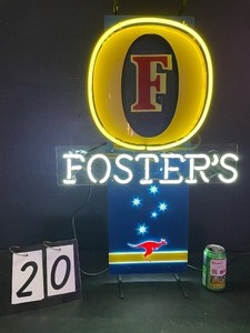 lot 20 image: Fosters Lager neon sign