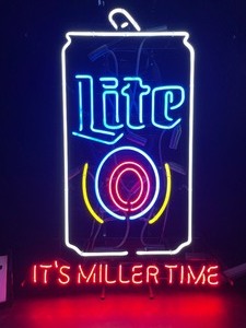 lot 25 image: Miller Lite beer can, neon, NOS
