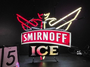 lot 35 image: Smirnoff Ice neon sign