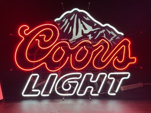 lot 56 image: Large Coors Light neon sign with mountain