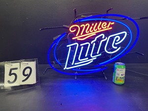 lot 59 image: Miller Lite blue hoops neon sign