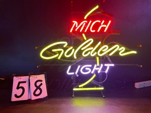 lot 58 image: Mich Golden Light neon sign