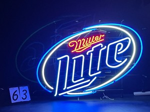 lot 63 image: Miller Lite, blue and white hoops, large