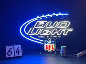 lot 64 image: Bud Light NFL football, neon