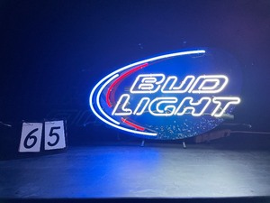 Bud Light guitar pick neon sign