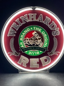 lot 69 image: Boars Head Weinhards Red spinner  neon sign