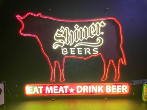 lot 72 image: Shiner Beers, Eat Meat Drink Beer, LED