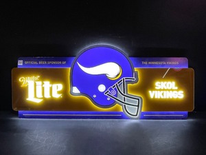 lot 81 image: Miller Lite, Skol, MN Vikings LED sign