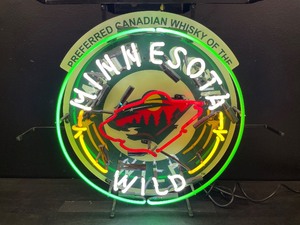 lot 108 image: Minnesota Wild, MN Wild NHL hockey neon sign