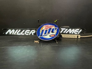 lot 111 image: Miller Lite, Miller Time neon sign