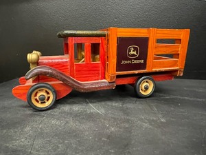lot 165 image: John Deere handcrafted wood truck