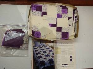 lot 14 image: Stars of the Night Quilt- Pattern & Pieces & Materials