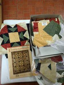 lot 22 image: Country Gatherings Quilt Pattern & Pieces & Materials