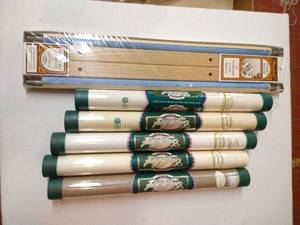 lot 50 image: Five Rolls Charles Crafts Crosstitch Fabric w Needleworking Scroll Frame