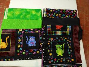 lot 55 image: Super Bright, Cat-Themed Cotton Material Set