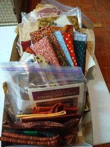 lot 59 image: Large Lot Fall Themed Cotton Prints, Quilt PiecesBlocks w a Few Patterns