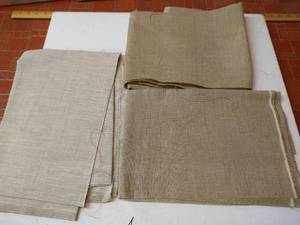 lot 76 image: Three Large Natural Linen Aida Cloth Cuts