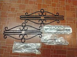 lot 77 image: Vintage Scandinavian Black Metal Tapestry Hangers