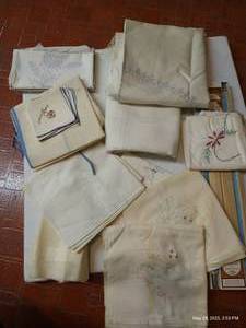 lot 86 image: Embroidery Projects, Needlepoint Scroll Frame, Etc