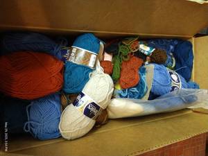 lot 87 image: Box of Wool Skeins of Yarn