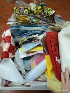 lot 99 image: BIG Quilting Scraps Bin- Cuts, Pieces, Blocks Bin