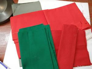 lot 113 image: Red, Green & Grey Aida Cloth Lot