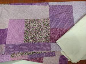 lot 117 image: Turning Twenty Purple Quilt Topper & Backing Material, Unfinished