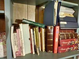 lot 131 image: Shelf of Needlework Books & Albums of Collected Patterns & Resources