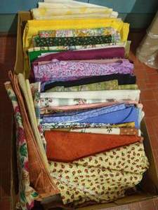 lot 132 image: Box of Materials Measuring Under 2 Yards Each