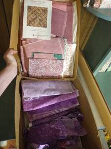 lot 135 image: Two Flats of Quilting Pieces, Pinks & Purples
