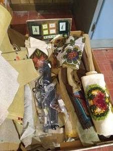 lot 136 image: Large Lot of Opened Needleworking Kits, Tapestry Hangers & Partially Done Projects