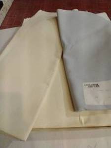 lot 148 image: Large Light Blue Aida Cloth & Two Ivory Aida Cloth Pieces