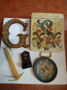 lot 164 image: Rosemaling Artwork, Stationary Box, Etc