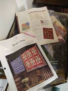 lot 167 image: Bears Paw Quilting Pattern, Material & Piecework Started