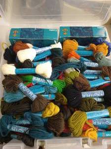 lot 172 image: Bin of Vintage Anchor Tapestry Wool Skeins