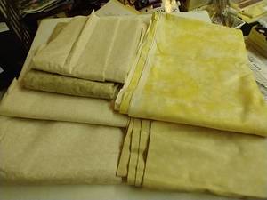 lot 183 image: Six Pieces of Cream & Yellow Cottons, 3-4 Yards Each