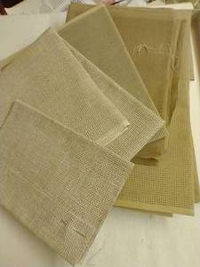 lot 185 image: Tan & Brown Aida Cloths, Stiff, Like Stabilizers