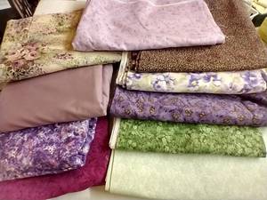 lot 186 image: Nine Colorful Cottons, 3-4 Yards Each