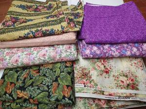 lot 188 image: Large Cuts of Floral Fabrics, 4 Yards Each