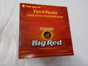lot 92 image: 10 Big Red 4 packs Gum...